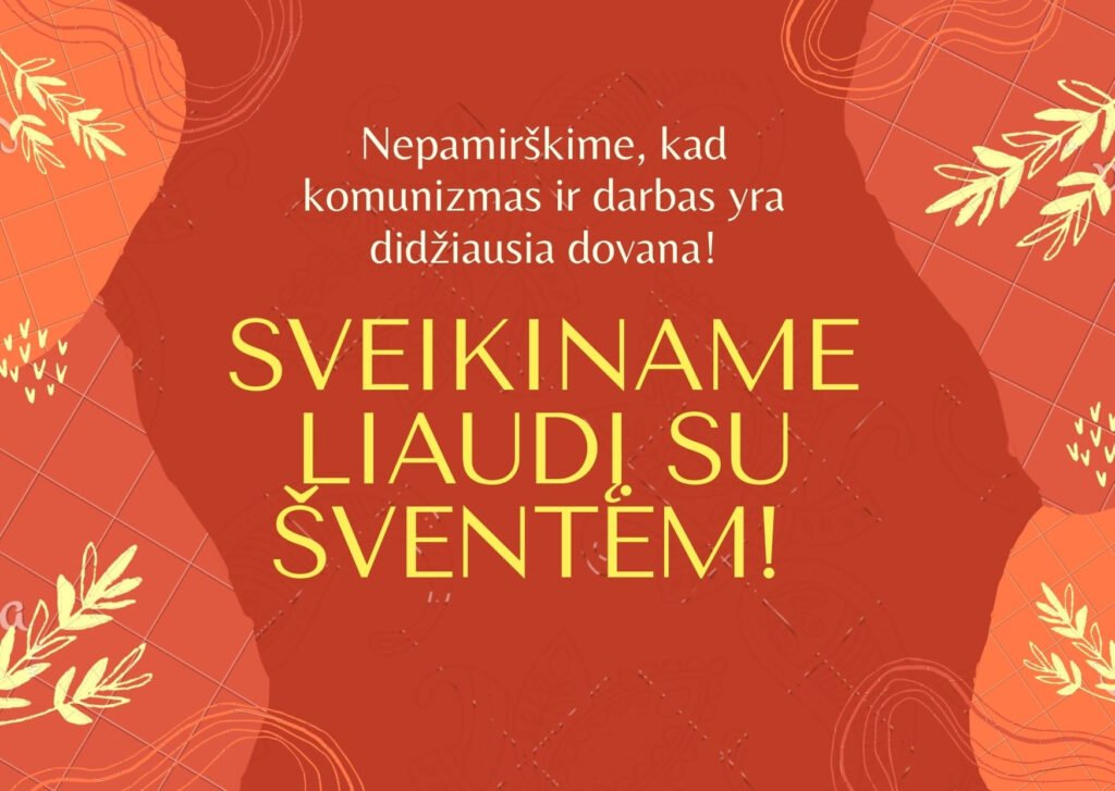 SVEIKINAM LIAUDĮ SU ŠVENTĖM!